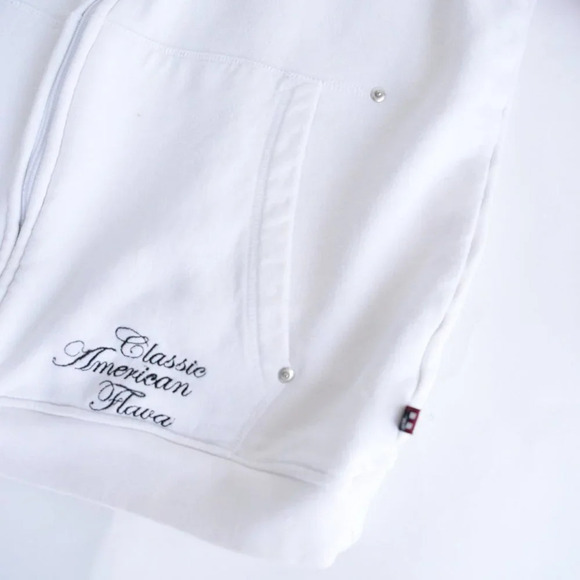 Vintage Phat Farm Y2K White Red Zip Up  Sweater - Medium - Picture 6 of 12